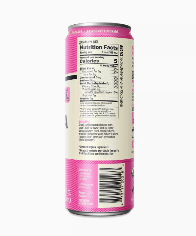 REMEDY KOMBUCHA, Raspberry Lemonade 11.2oz