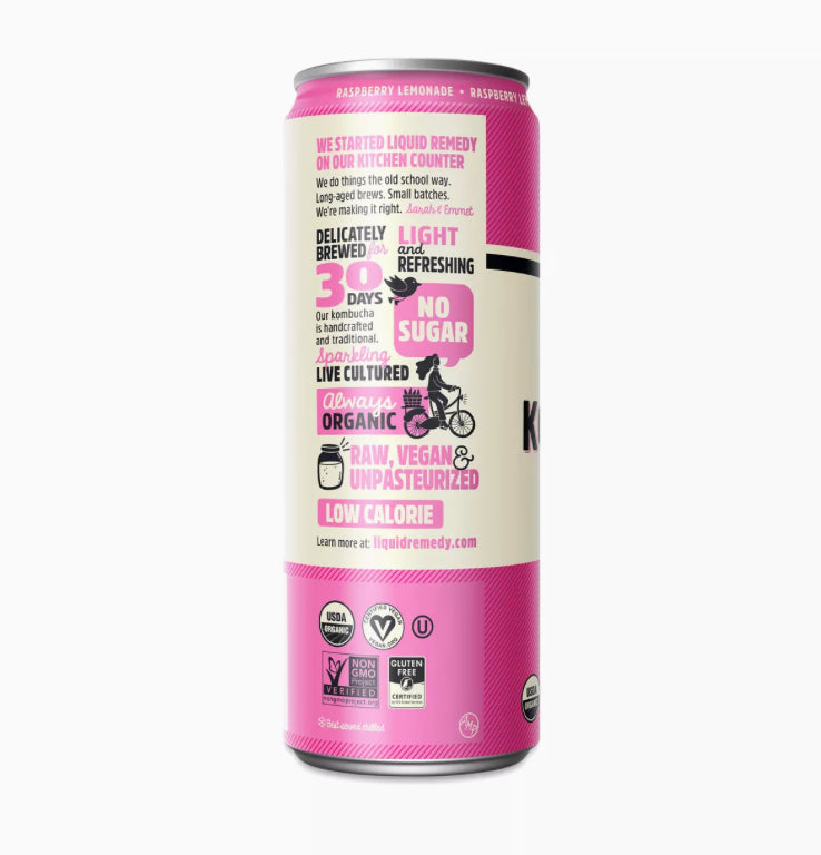 REMEDY KOMBUCHA, Raspberry Lemonade 11.2oz