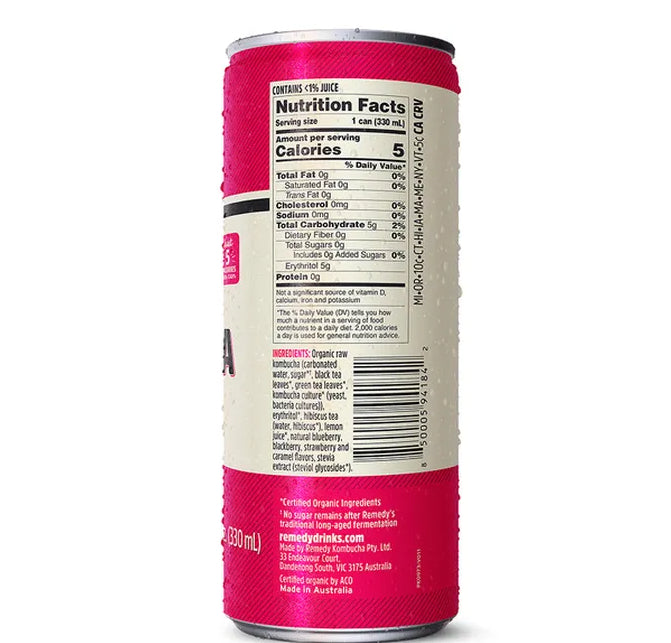 REMEDY KOMBUCHA, mixed berry 11.2oz