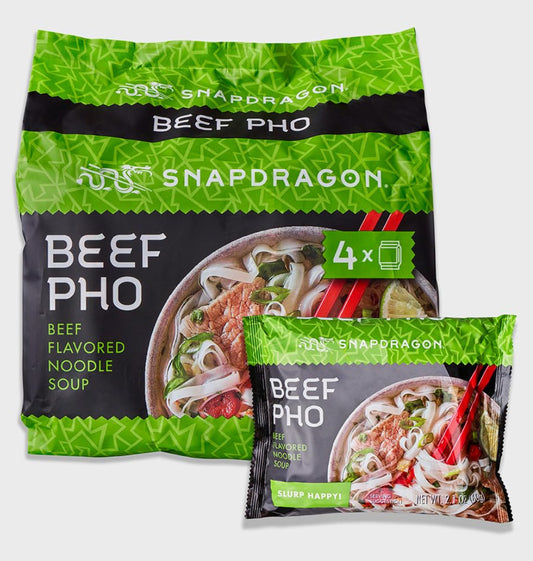 SNAPDRAGON, Vietnamese BEEF PHO noodle soup, 4pack