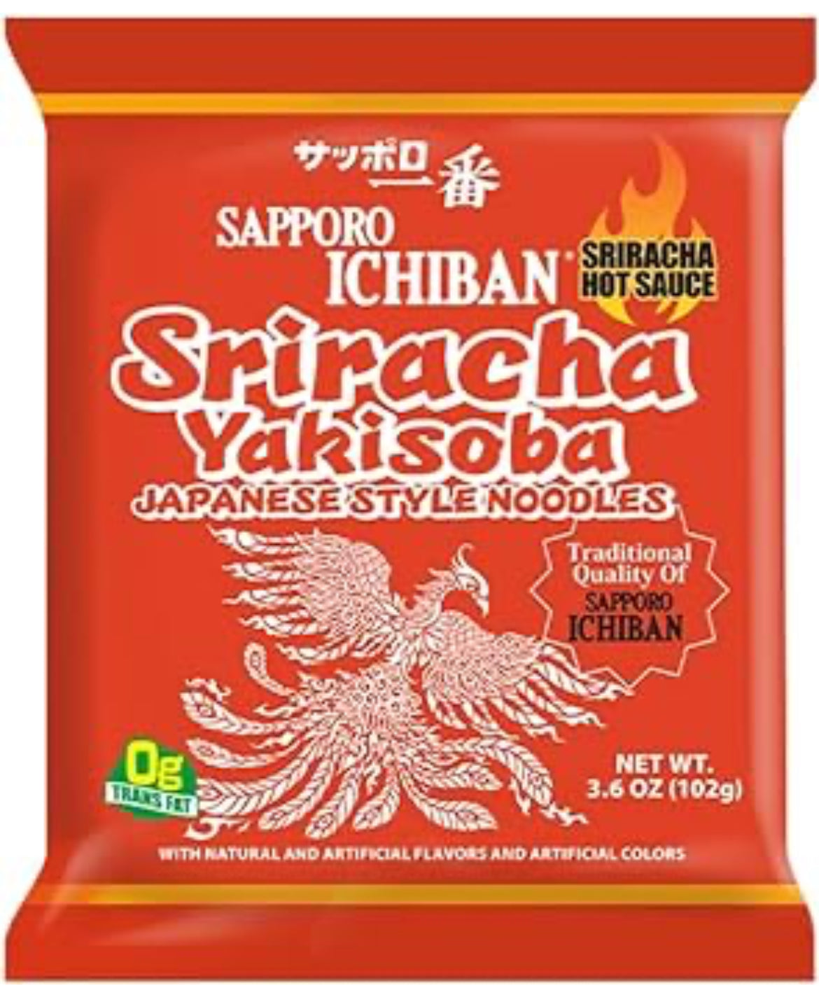 SAPPORRO ICHIBAN, Sriracha Yakisona, Japanese style noodles