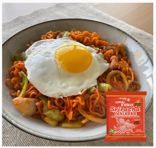 SAPPORRO ICHIBAN, Sriracha Yakisona, Japanese style noodles