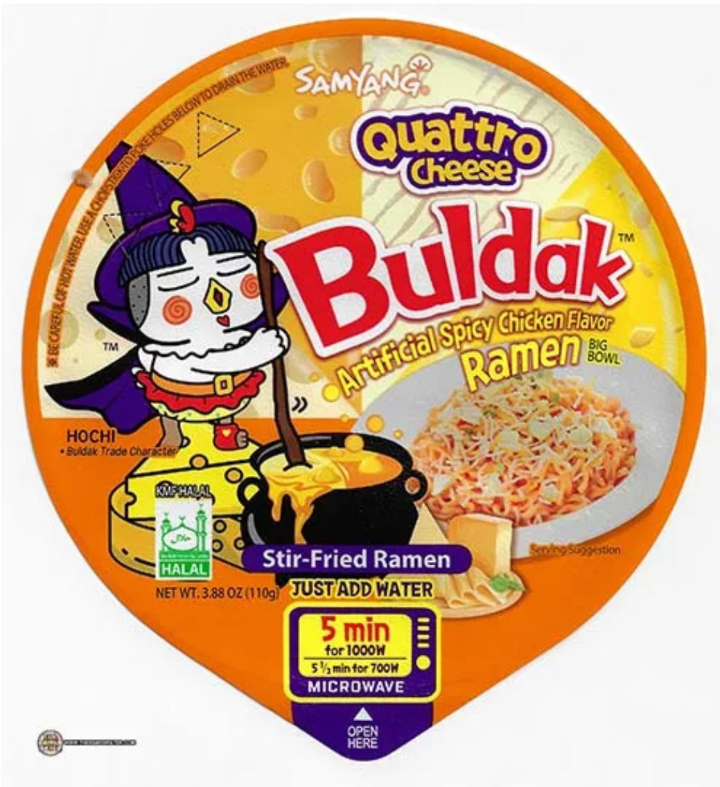 SAMYANG BULDAK, Quattro Cheese artificial spicy chicken flavor, Ramen 1 bowl