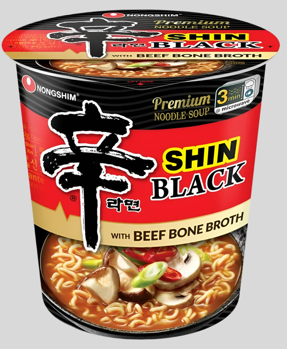 NONGSHIM, SHIN BLACK with beef bone broth, 1 cup
